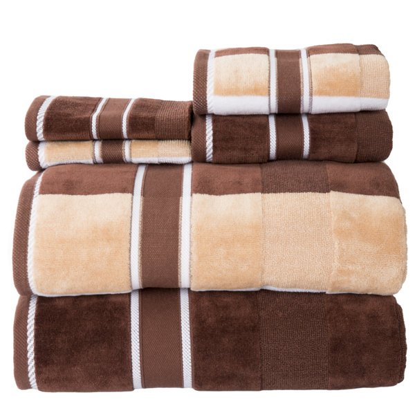 Lavish Home 6Piece Towel Set Absorbent Cotton Bath Towels, Hand